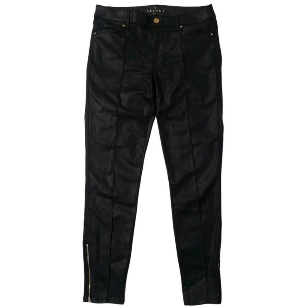 White House Black Market Women's 14 Faux Leather The Skinny Ankle Zip Pants NWT